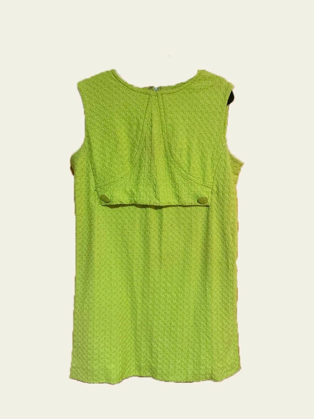 Vintage Vogue Couturier Design Green Woven Tweed Mod 1960's Dress